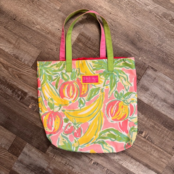Lilly Pulitzer Handbags - Lilly Pulitzer for Estée Lauder Tropical Fruit Canvas Tote Bag